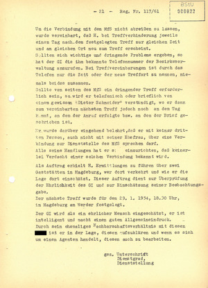 Schlussbericht über die Werbung Horst Hesses als Geheimer Informator „Jürgen“