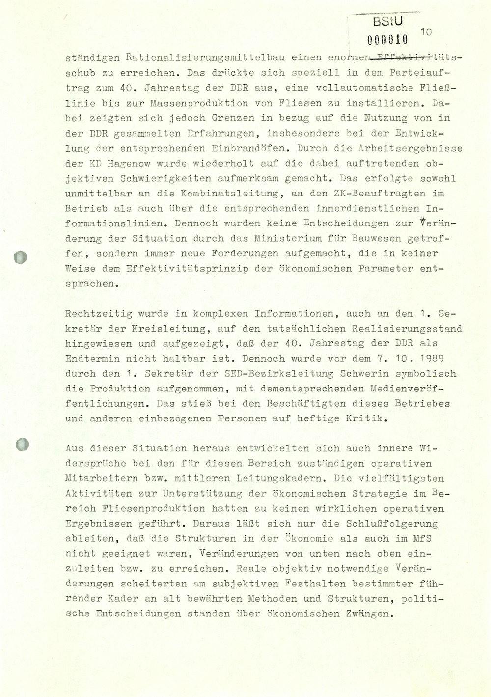 Diplomarbeit: "Sicherheitspolitik der ehemaligen SED-Parteiführung in den Jahren 1988/89 in der Arbeit der Kreisdienststelle Hagenow"