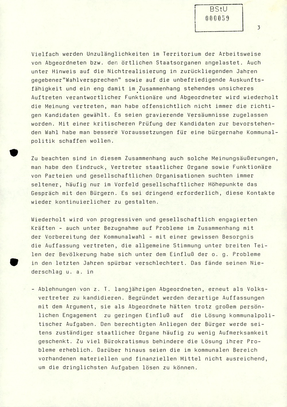 Meinungen aus der DDR-Bevölkerung zu den bevorstehenden Kommunalwahlen 1989