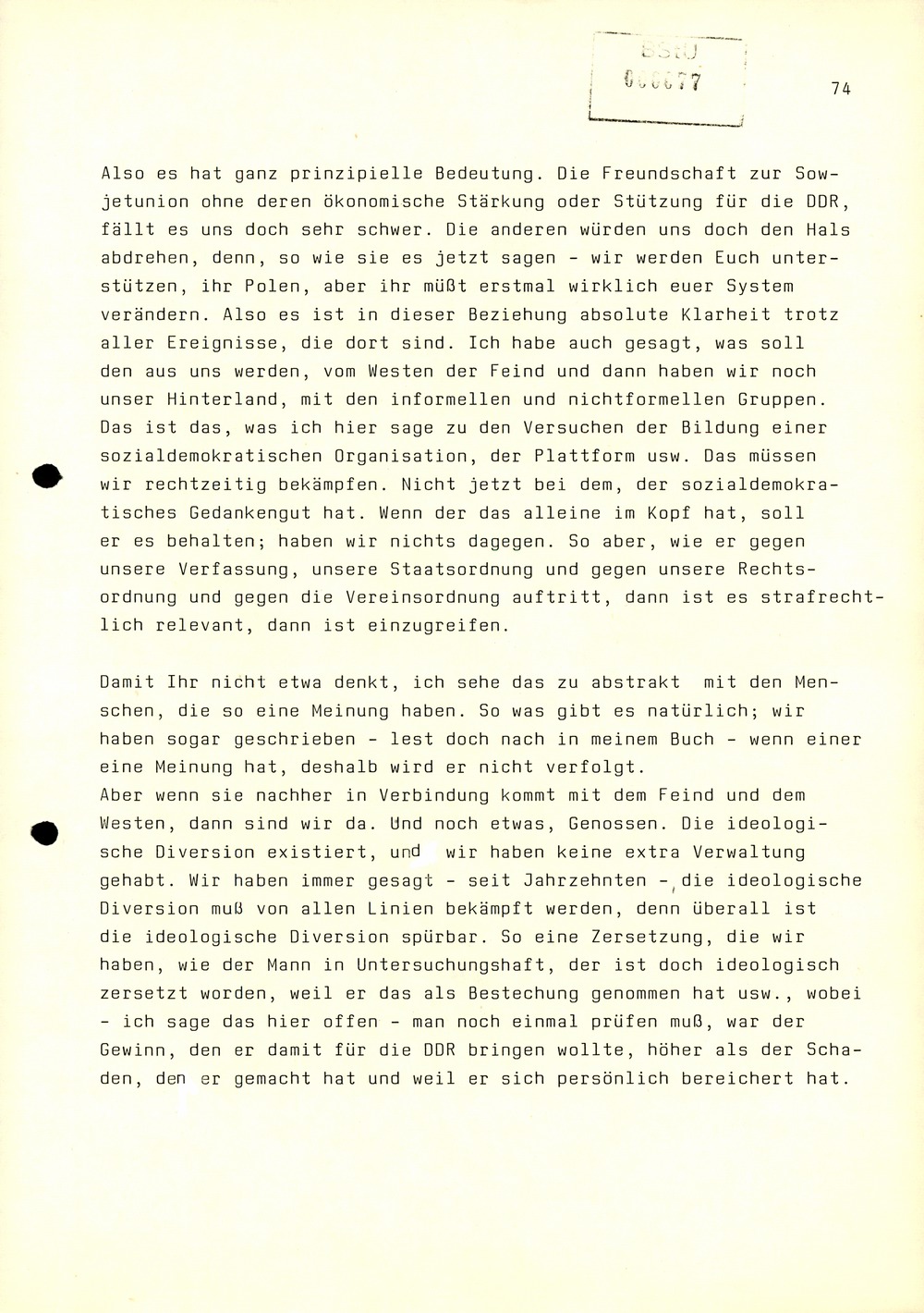 Dienstbesprechung zwischen Mielke und den Chefs der Bezirksverwaltungen