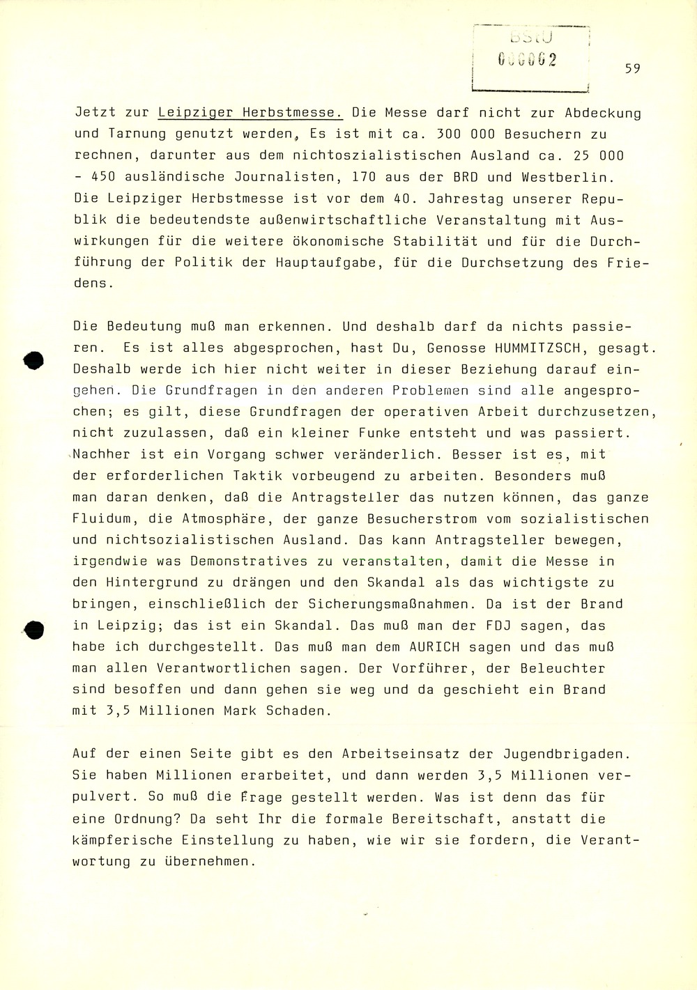 Dienstbesprechung zwischen Mielke und den Chefs der Bezirksverwaltungen