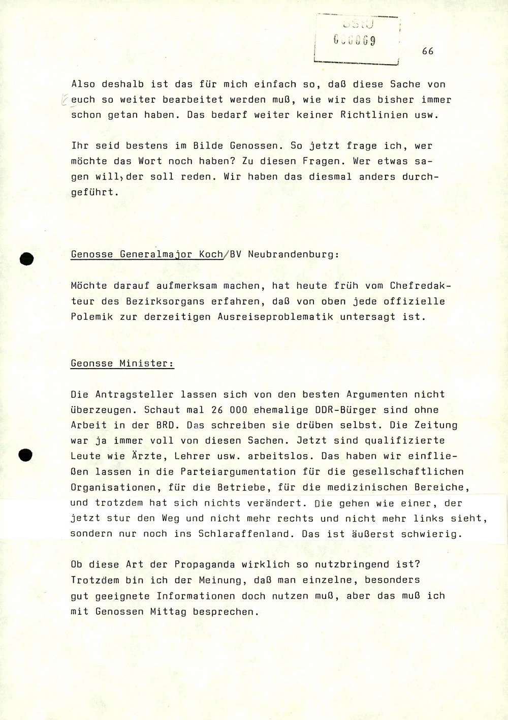 Dienstbesprechung zwischen Mielke und den Chefs der Bezirksverwaltungen