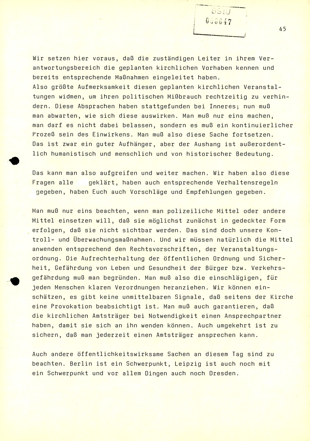 Dienstbesprechung zwischen Mielke und den Chefs der Bezirksverwaltungen