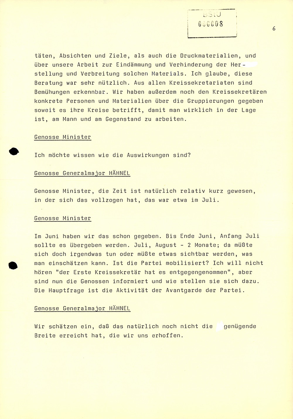 Dienstbesprechung zwischen Mielke und den Chefs der Bezirksverwaltungen