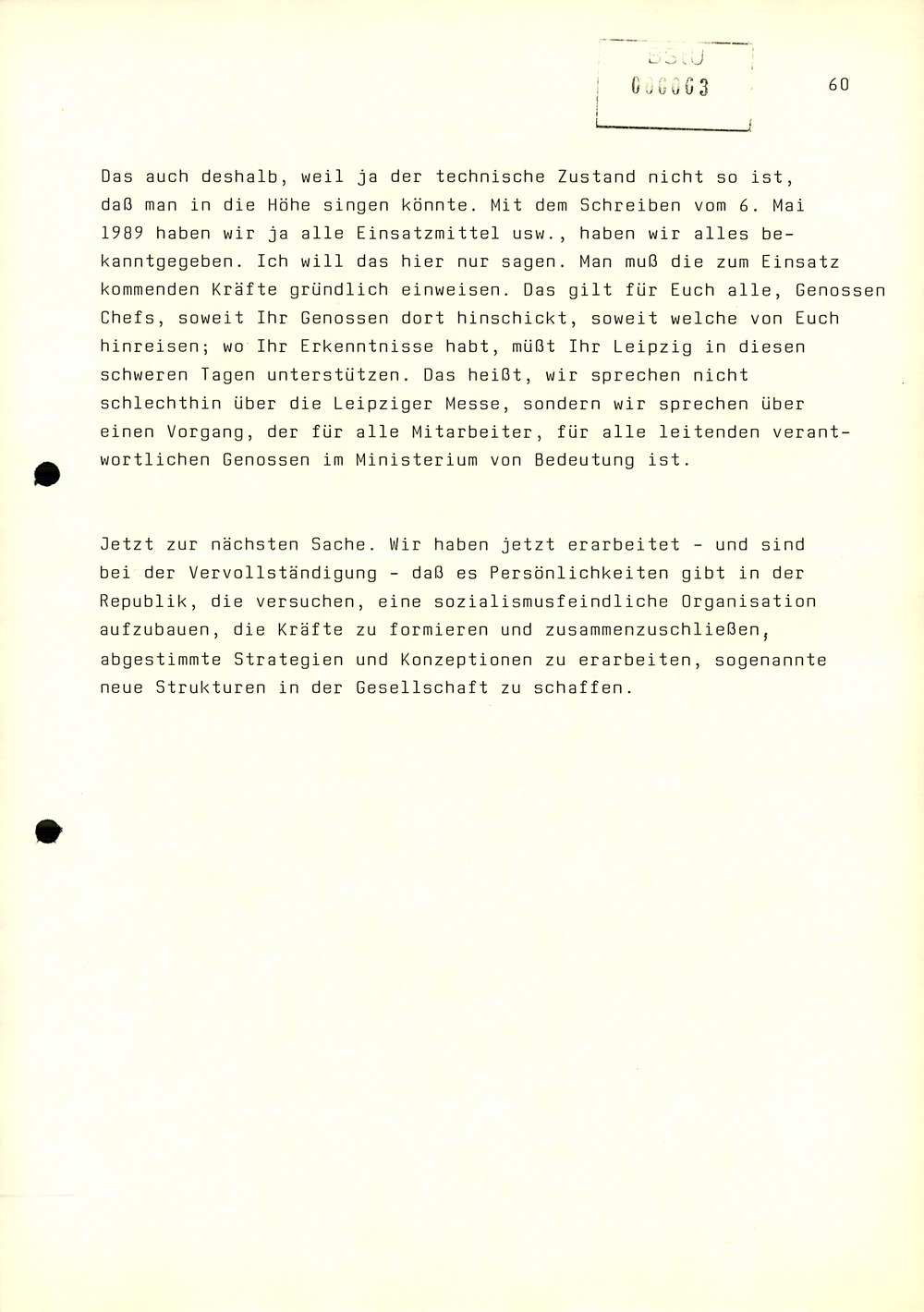 Dienstbesprechung zwischen Mielke und den Chefs der Bezirksverwaltungen