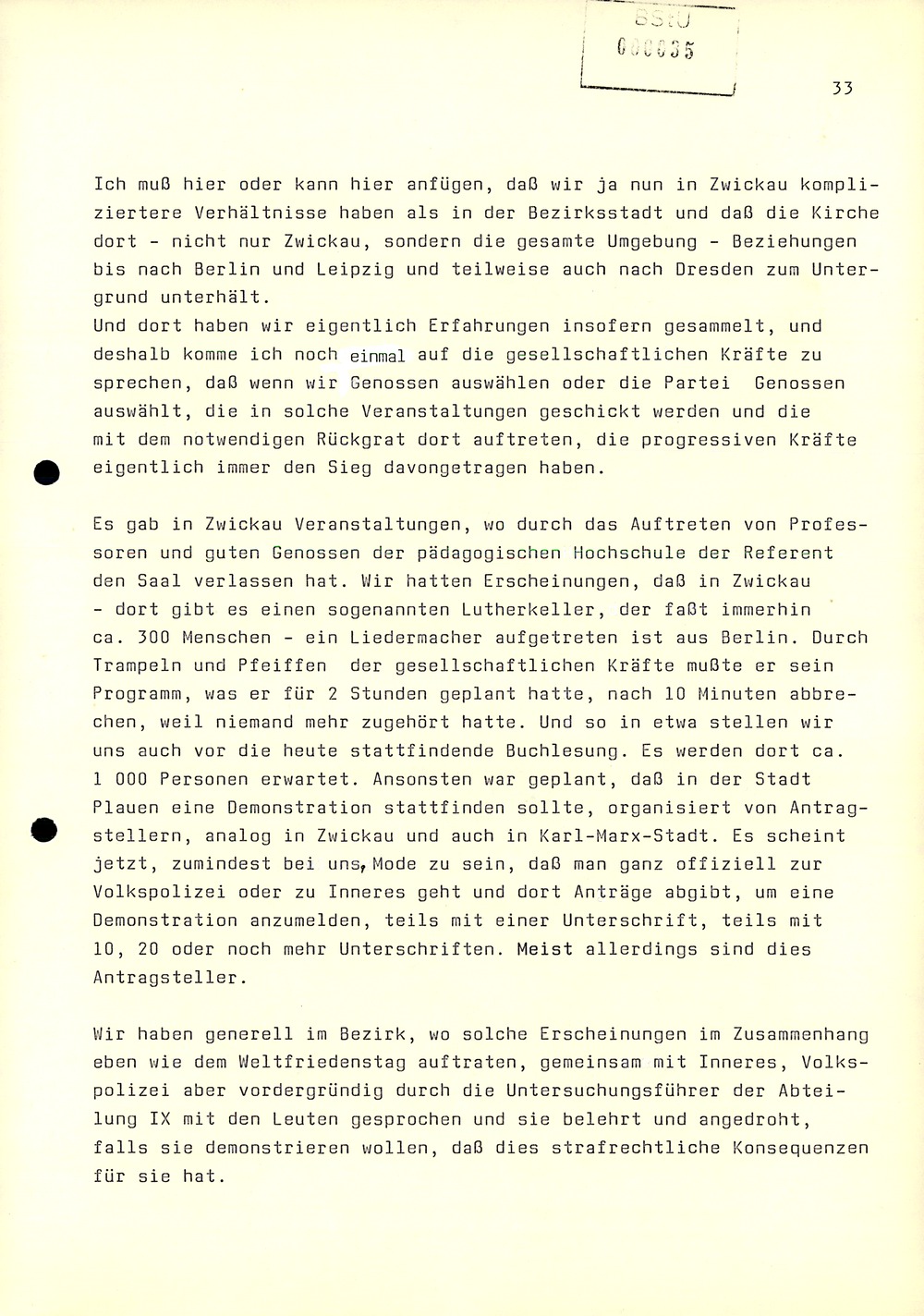 Dienstbesprechung zwischen Mielke und den Chefs der Bezirksverwaltungen