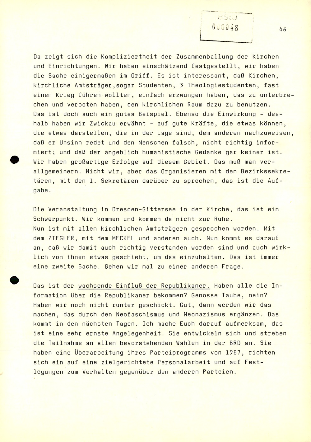 Dienstbesprechung zwischen Mielke und den Chefs der Bezirksverwaltungen