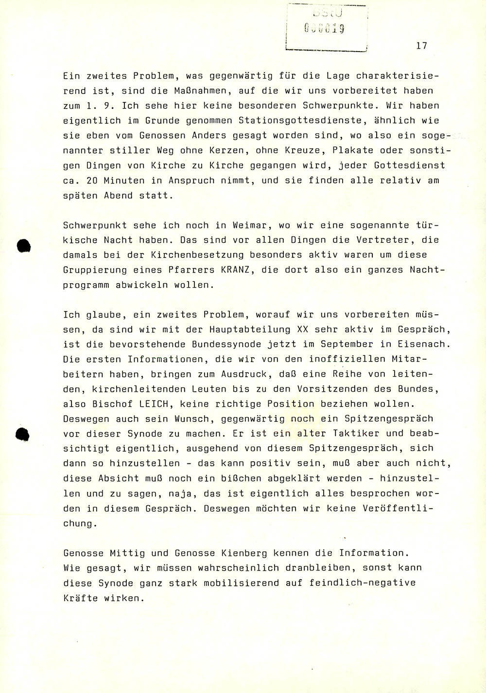 Dienstbesprechung zwischen Mielke und den Chefs der Bezirksverwaltungen