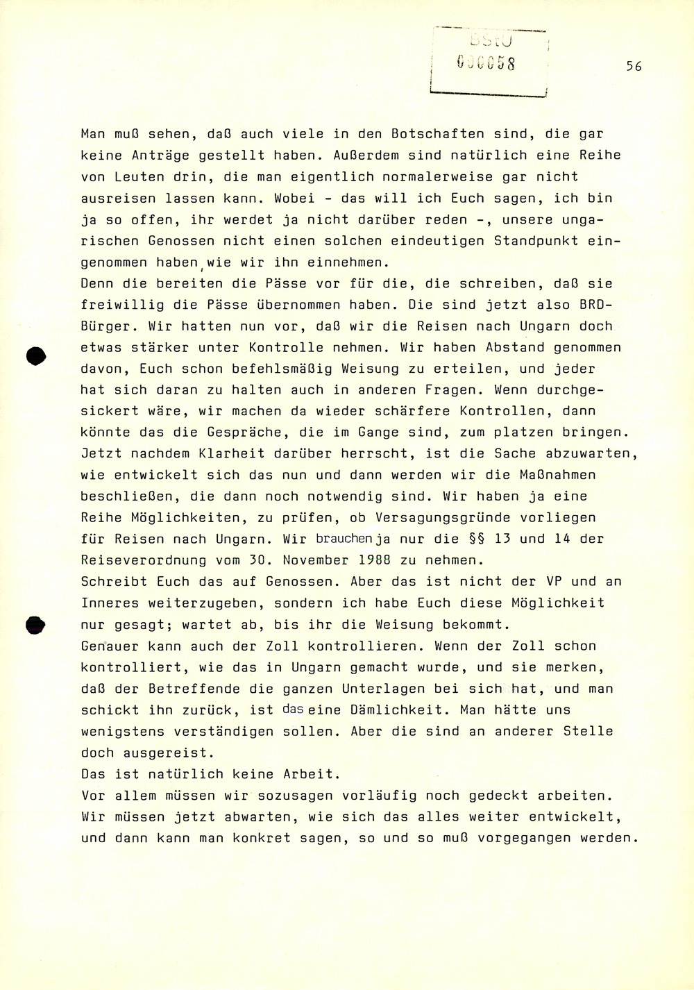 Dienstbesprechung zwischen Mielke und den Chefs der Bezirksverwaltungen