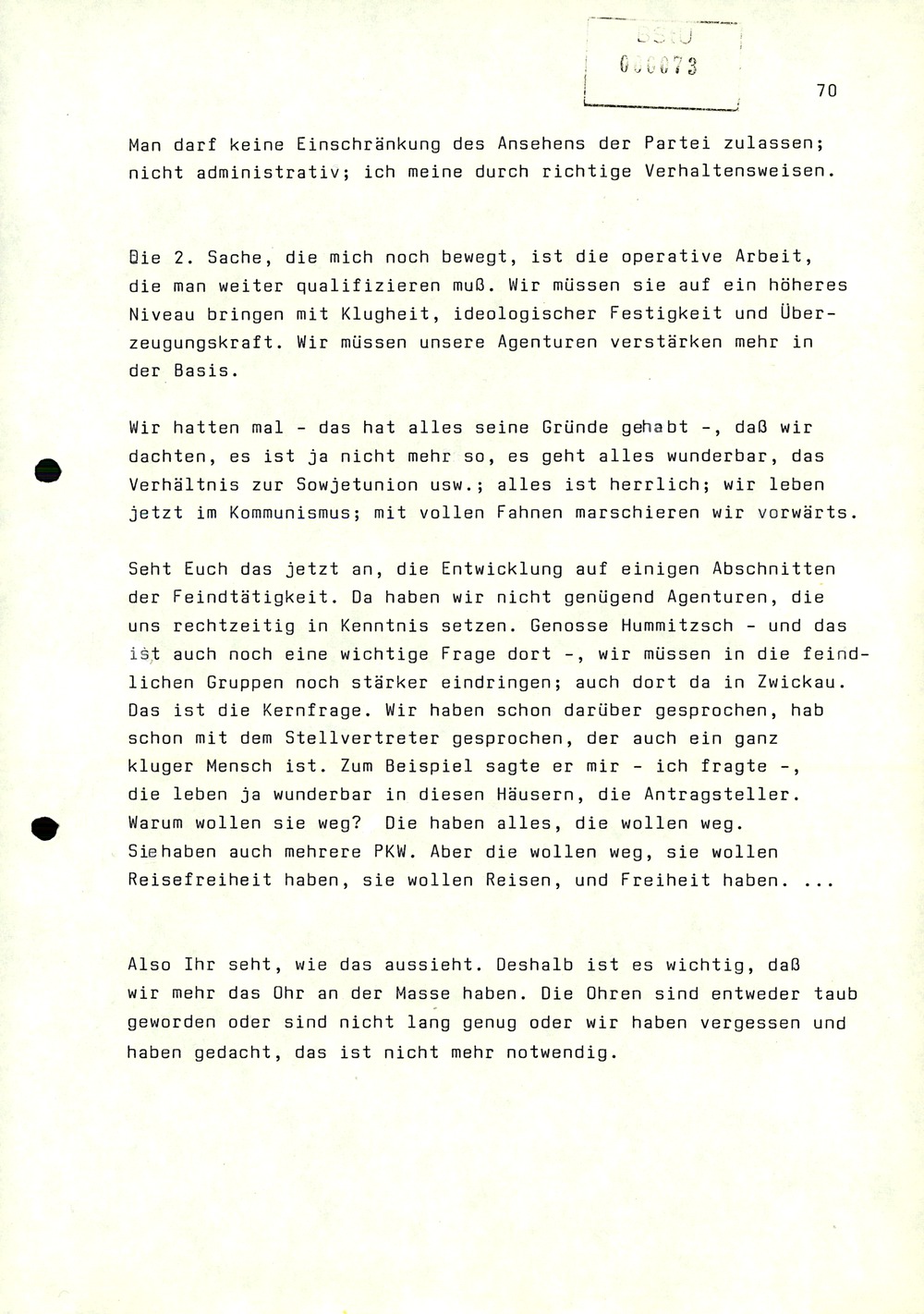 Dienstbesprechung zwischen Mielke und den Chefs der Bezirksverwaltungen
