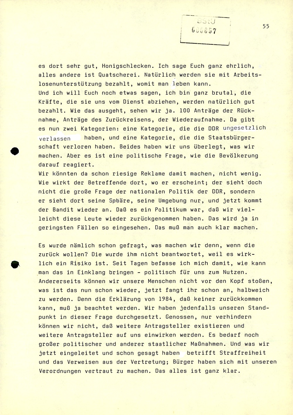 Dienstbesprechung zwischen Mielke und den Chefs der Bezirksverwaltungen