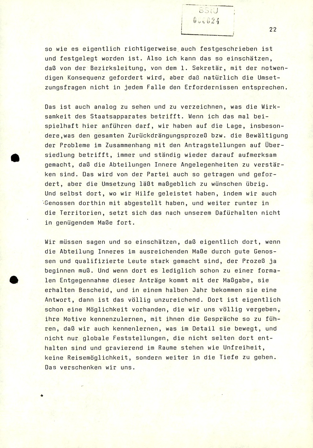 Dienstbesprechung zwischen Mielke und den Chefs der Bezirksverwaltungen