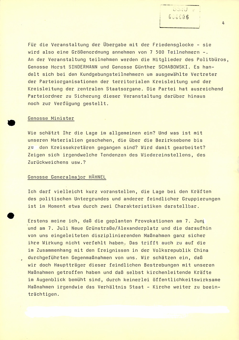 Dienstbesprechung zwischen Mielke und den Chefs der Bezirksverwaltungen