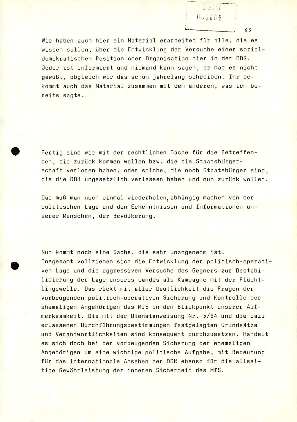Dienstbesprechung zwischen Mielke und den Chefs der Bezirksverwaltungen
