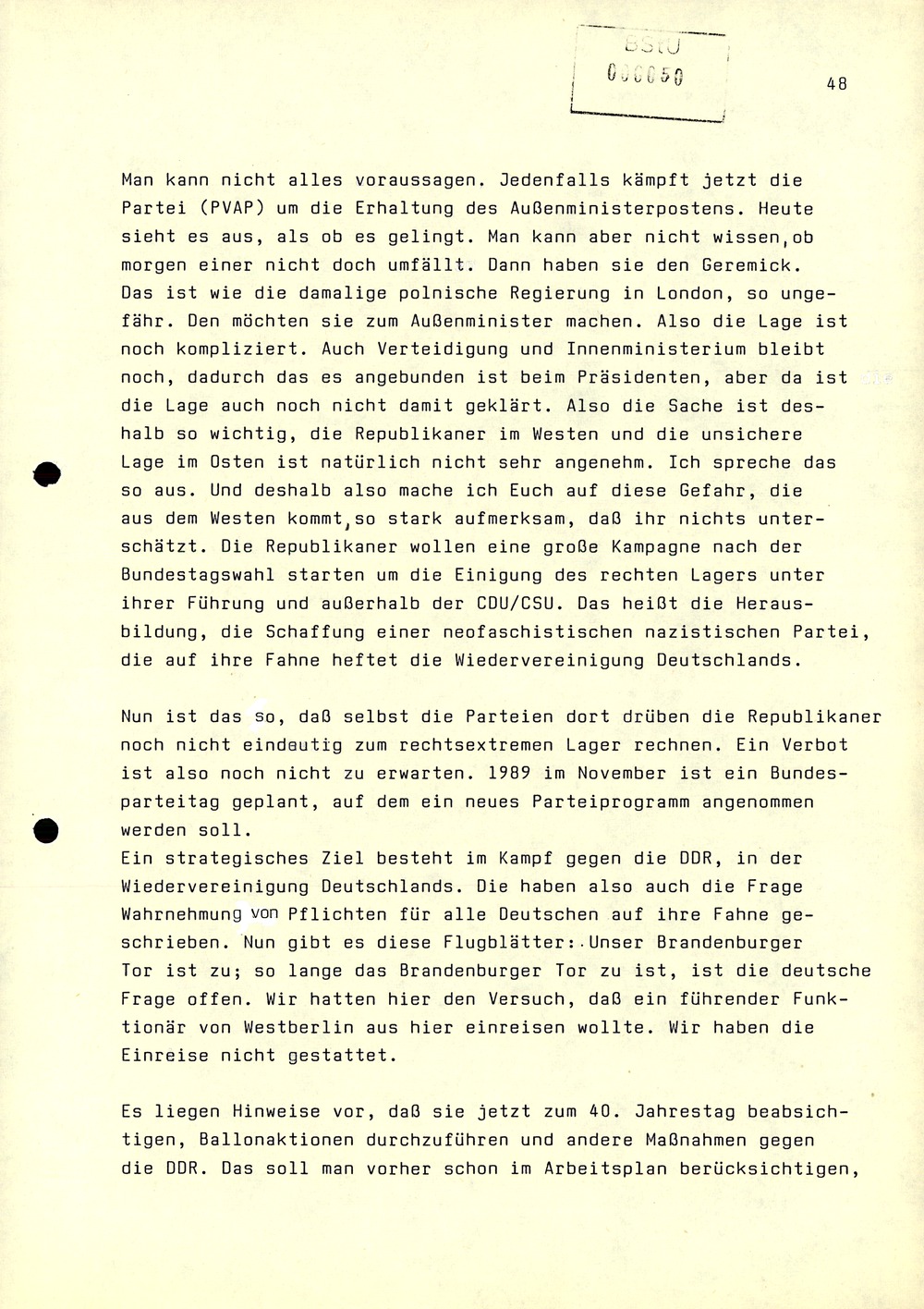 Dienstbesprechung zwischen Mielke und den Chefs der Bezirksverwaltungen