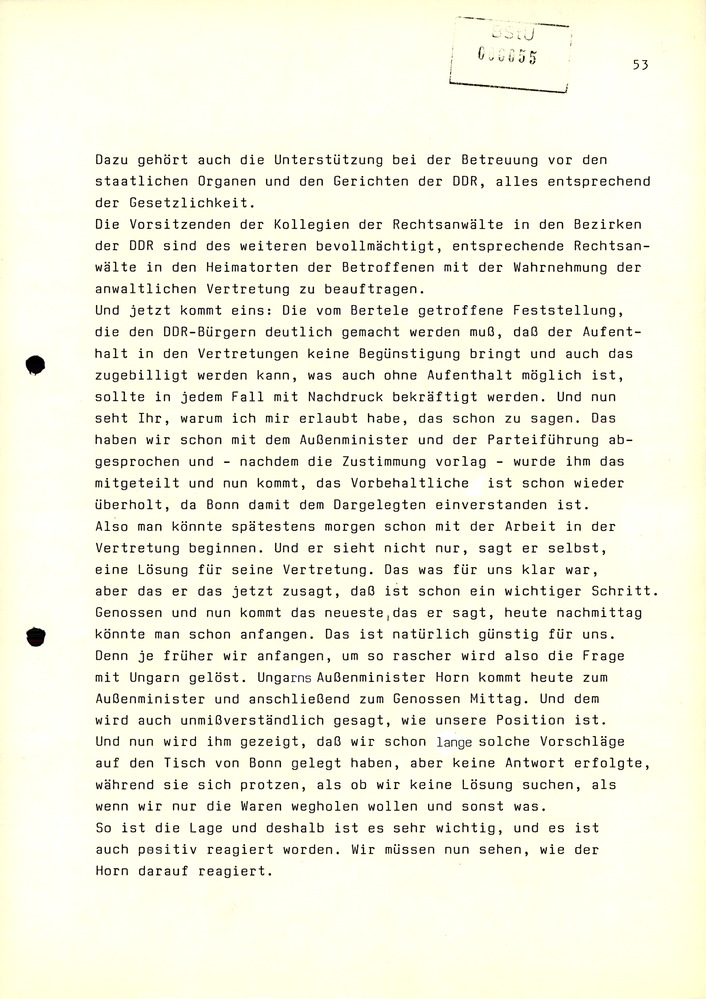 Dienstbesprechung zwischen Mielke und den Chefs der Bezirksverwaltungen