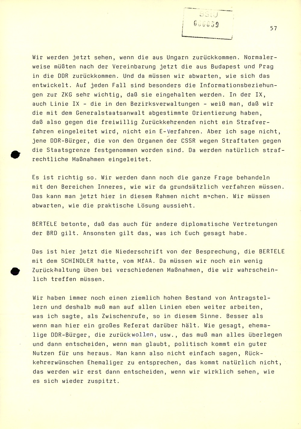 Dienstbesprechung zwischen Mielke und den Chefs der Bezirksverwaltungen