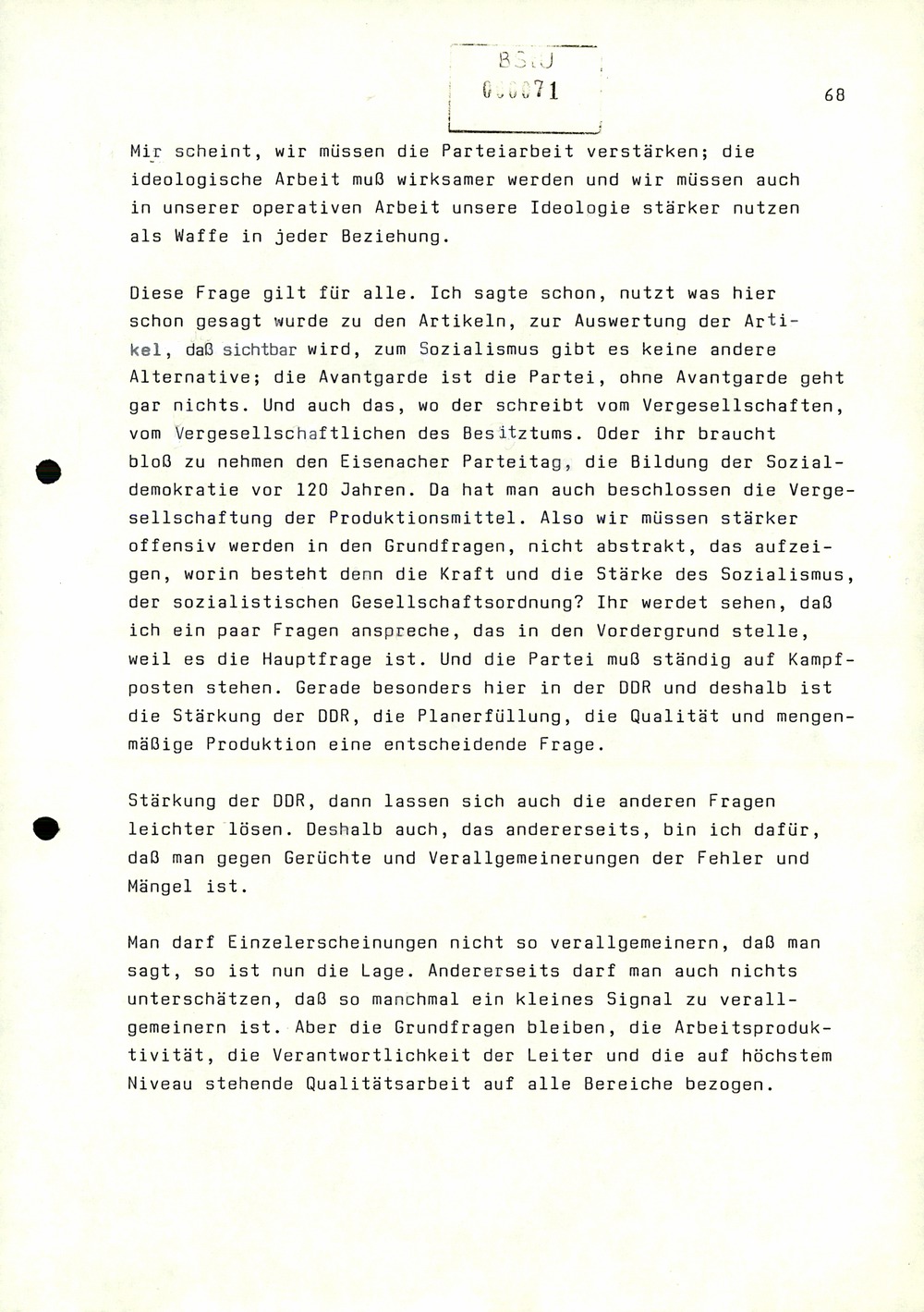 Dienstbesprechung zwischen Mielke und den Chefs der Bezirksverwaltungen
