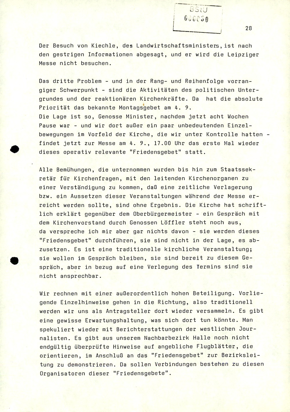 Dienstbesprechung zwischen Mielke und den Chefs der Bezirksverwaltungen