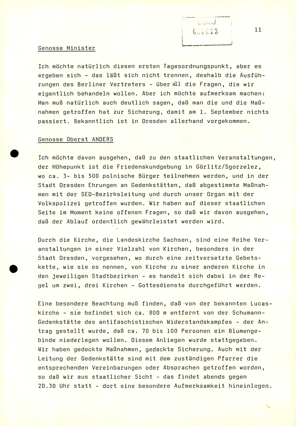 Dienstbesprechung zwischen Mielke und den Chefs der Bezirksverwaltungen