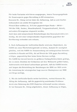 Information zur Situation der Zahlungsbilanz der DDR 1982