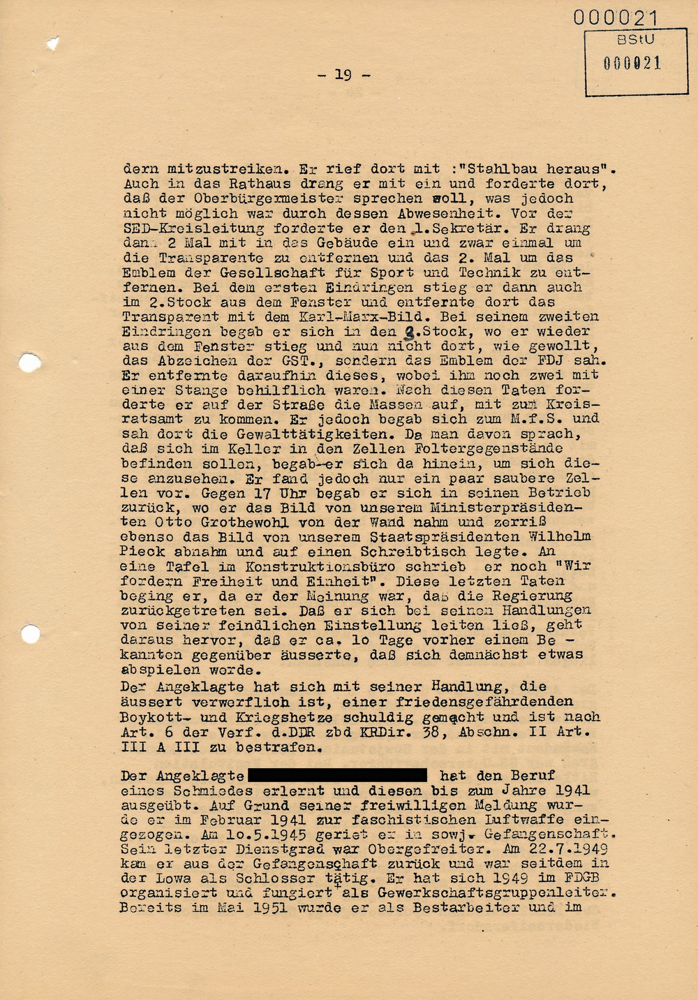 Urteil des Bezirksgerichts Dresden gegen Beteiligte am Volksaufstand