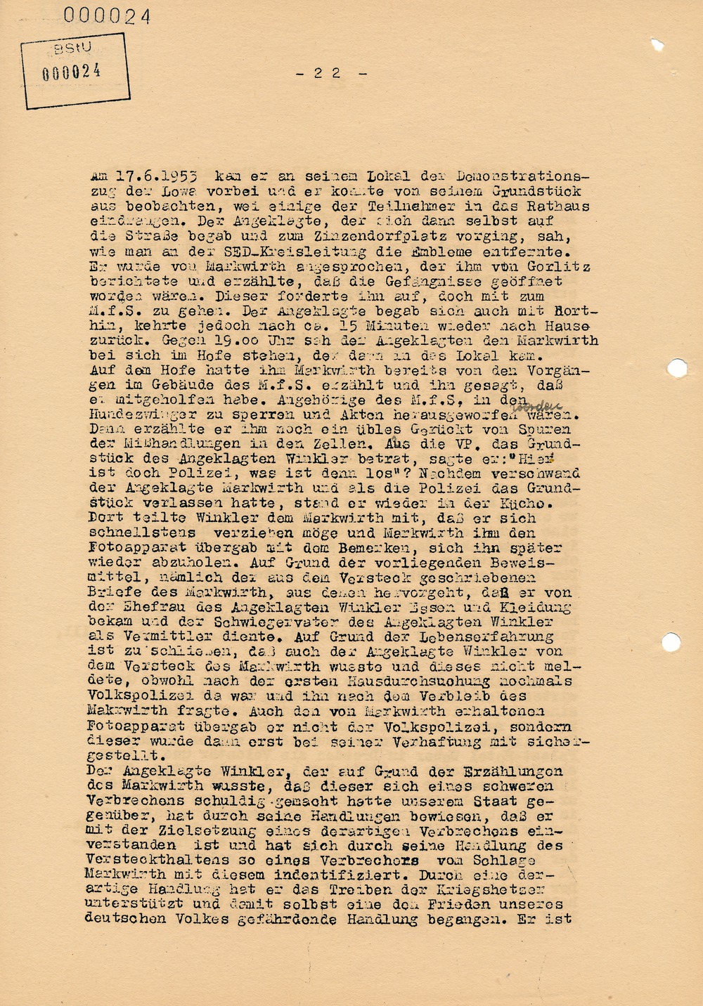 Urteil des Bezirksgerichts Dresden gegen Beteiligte am Volksaufstand