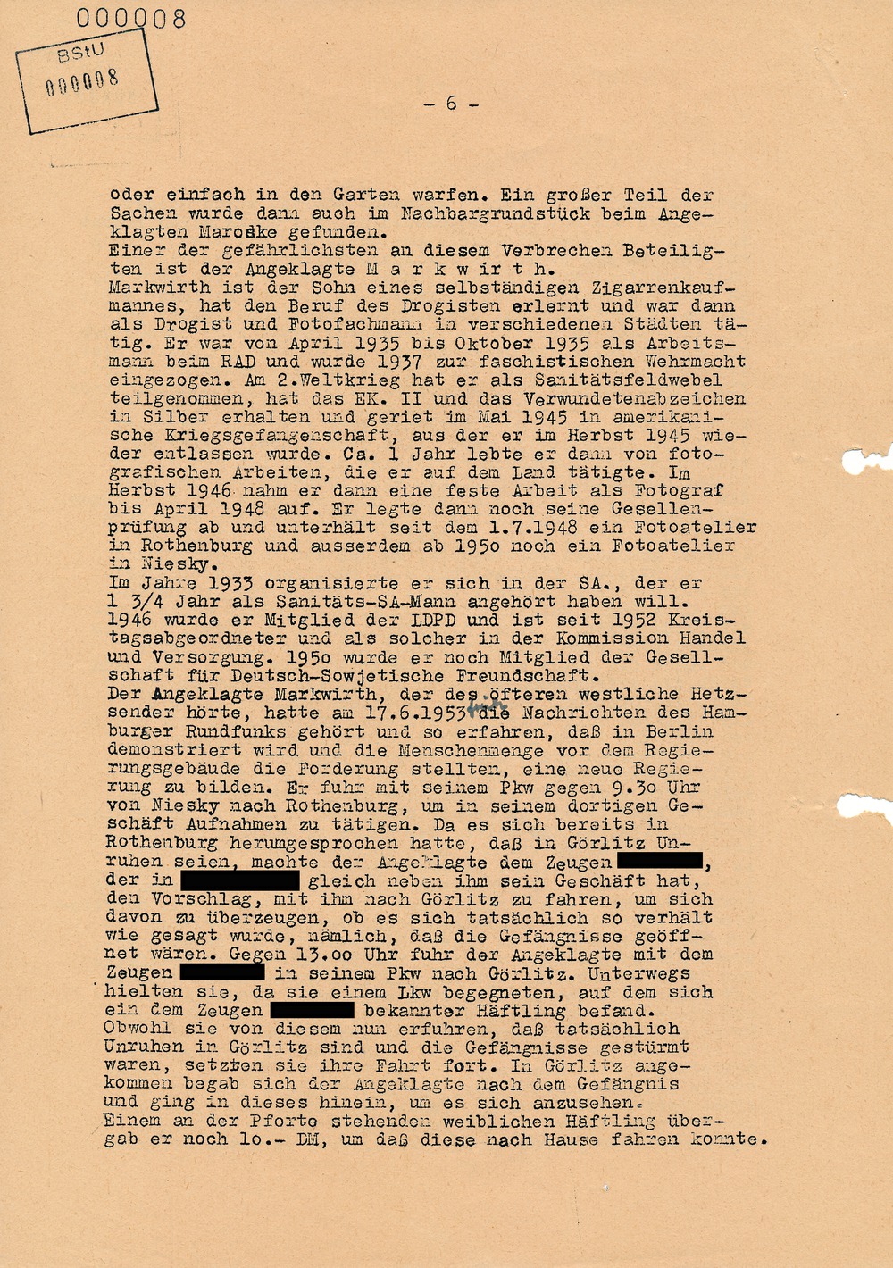 Urteil des Bezirksgerichts Dresden gegen Beteiligte am Volksaufstand