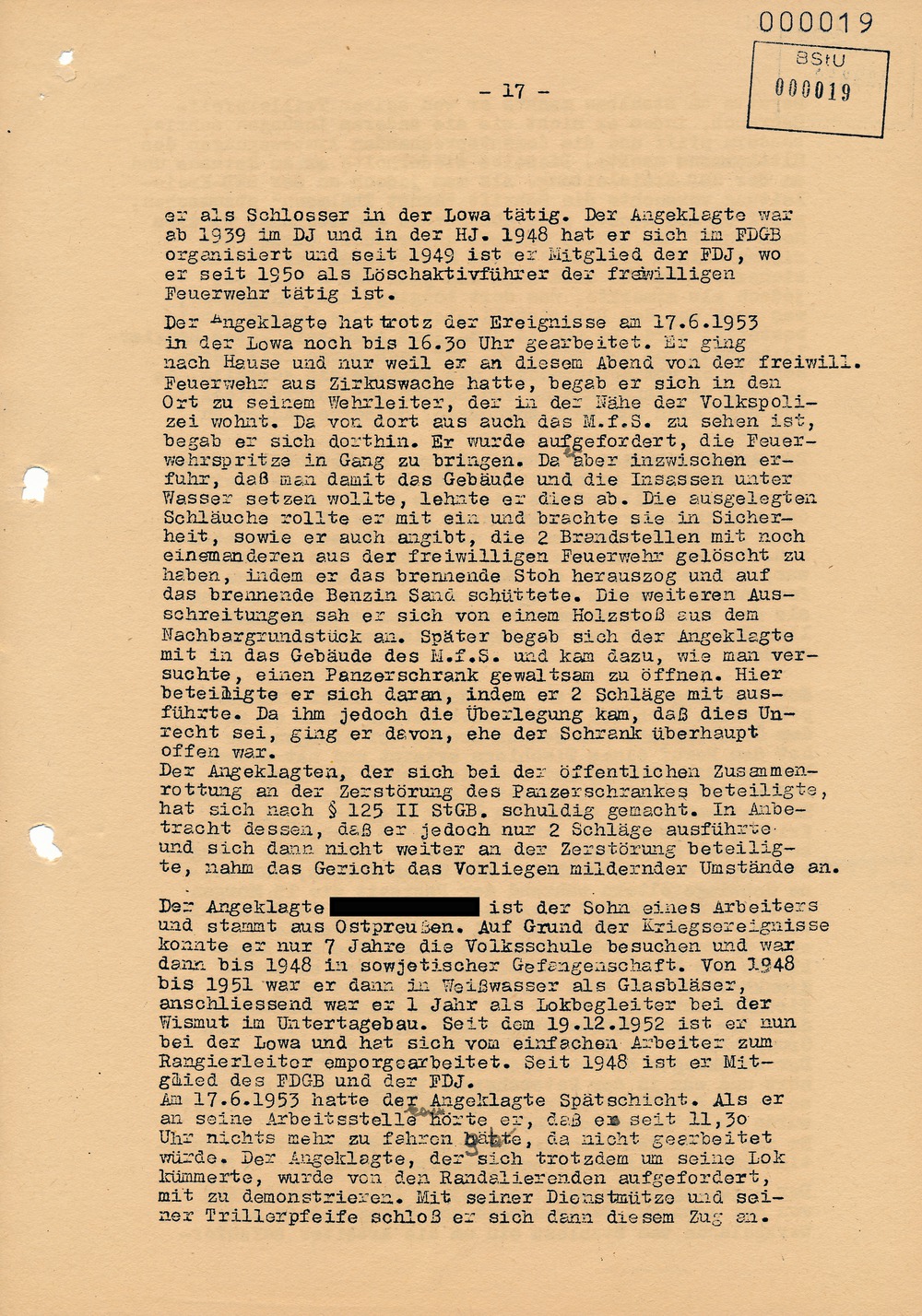 Urteil des Bezirksgerichts Dresden gegen Beteiligte am Volksaufstand