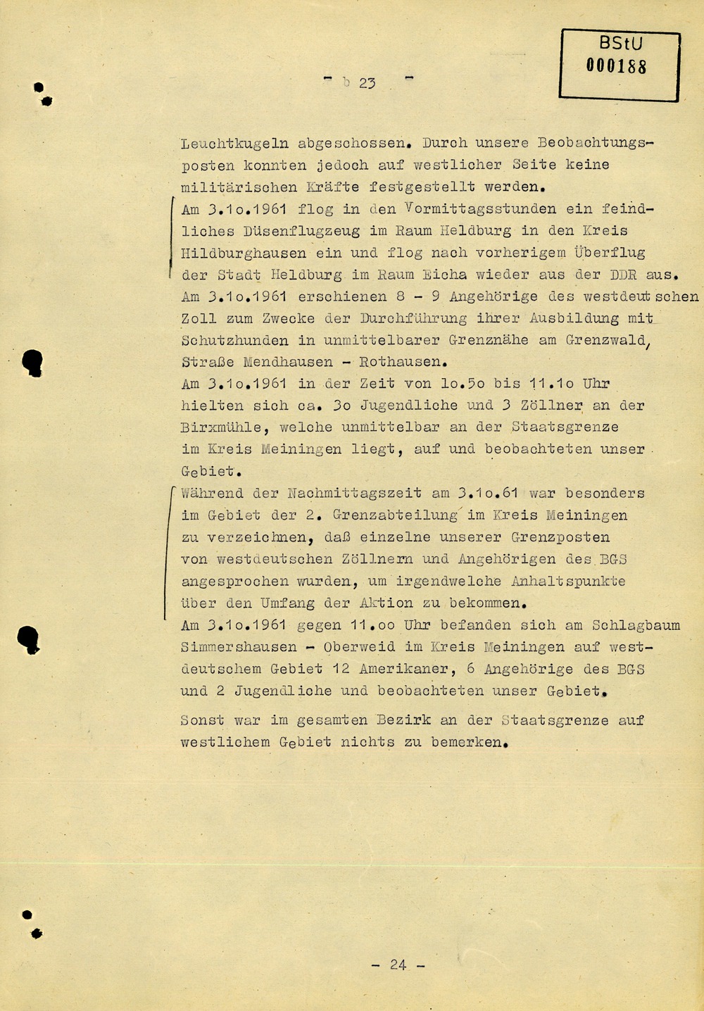 Abschlussbericht der Bezirksverwaltung Suhl zur Aktion "Festigung"