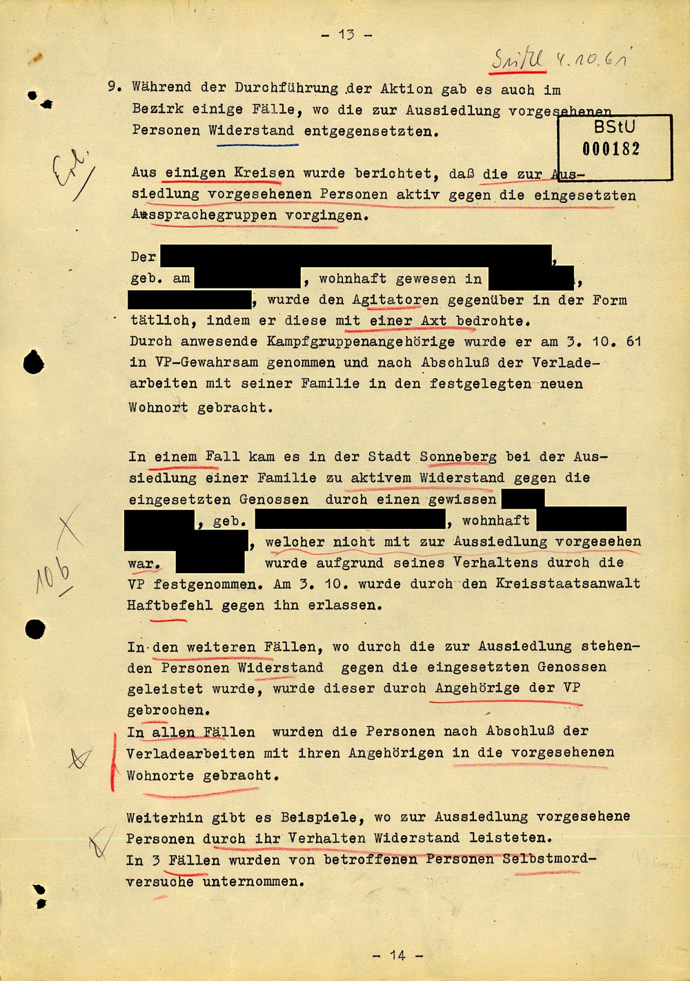 Abschlussbericht der Bezirksverwaltung Suhl zur Aktion "Festigung"