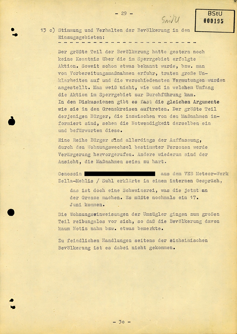 Abschlussbericht der Bezirksverwaltung Suhl zur Aktion "Festigung"