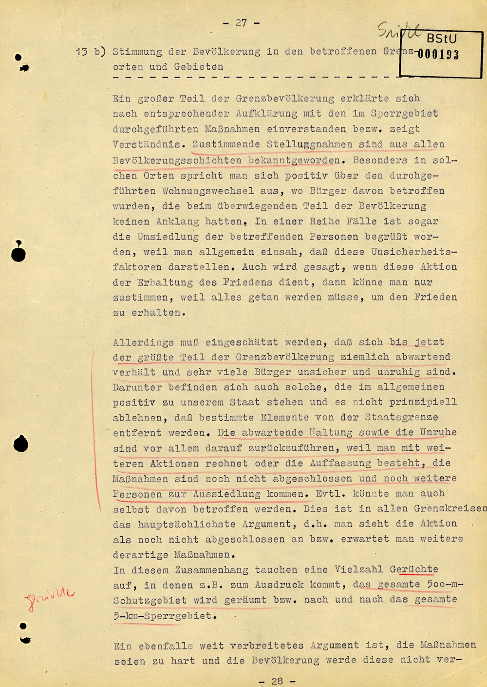 Abschlussbericht der Bezirksverwaltung Suhl zur Aktion "Festigung"