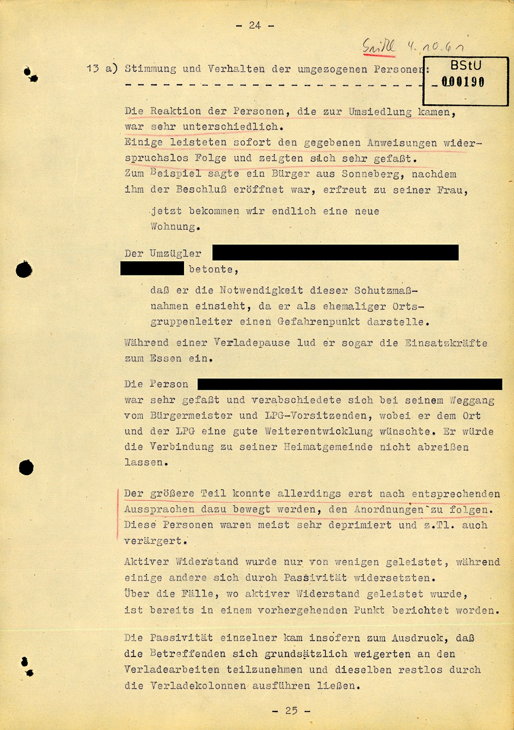 Abschlussbericht der Bezirksverwaltung Suhl zur Aktion "Festigung"