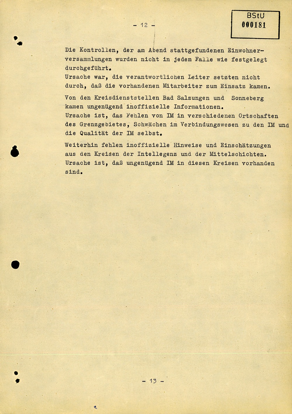 Abschlussbericht der Bezirksverwaltung Suhl zur Aktion "Festigung"