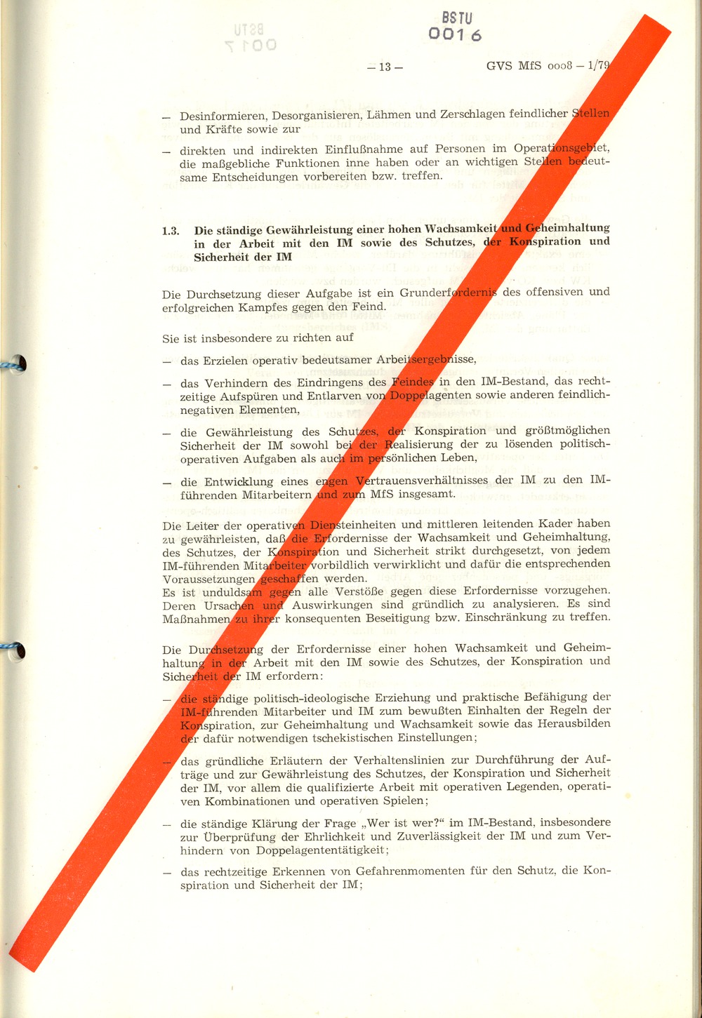 Richtlinie 1/79 für die Arbeit mit Inoffiziellen Mitarbeitern und Gesellschaftlichen Mitarbeitern für Sicherheit