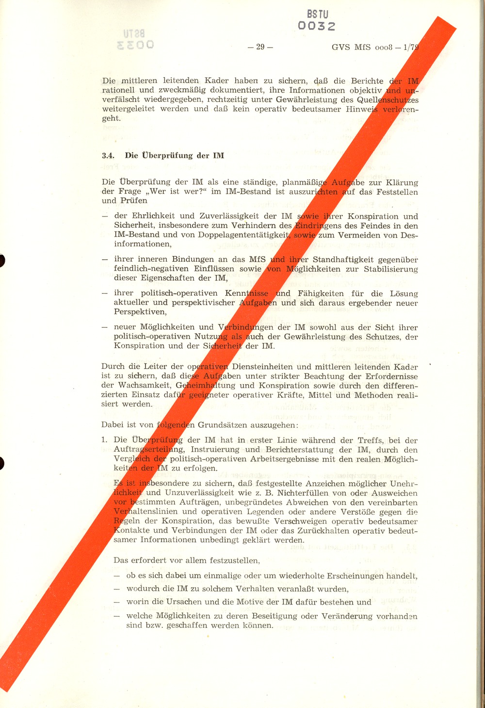 Richtlinie 1/79 für die Arbeit mit Inoffiziellen Mitarbeitern und Gesellschaftlichen Mitarbeitern für Sicherheit