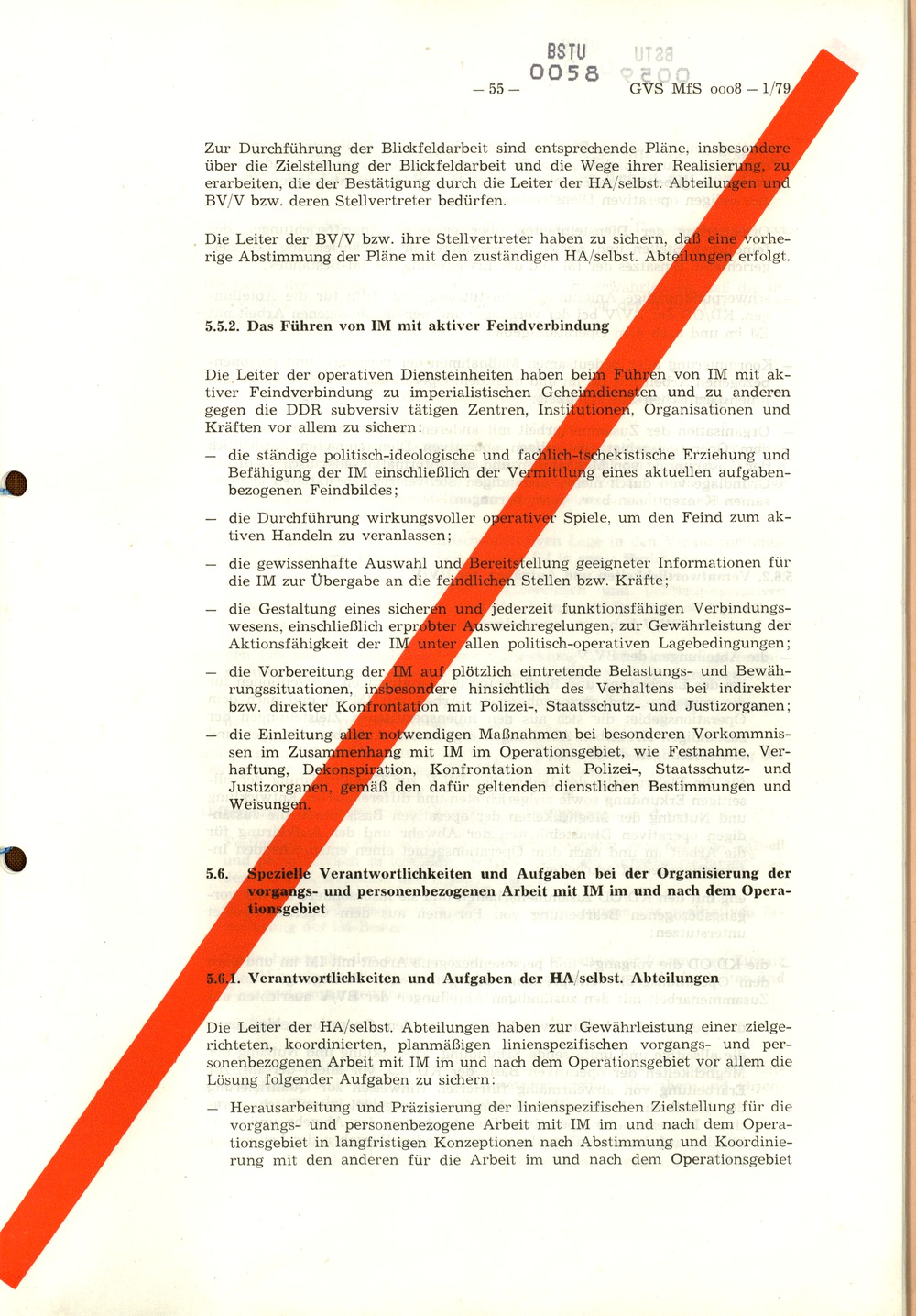 Richtlinie 1/79 für die Arbeit mit Inoffiziellen Mitarbeitern und Gesellschaftlichen Mitarbeitern für Sicherheit