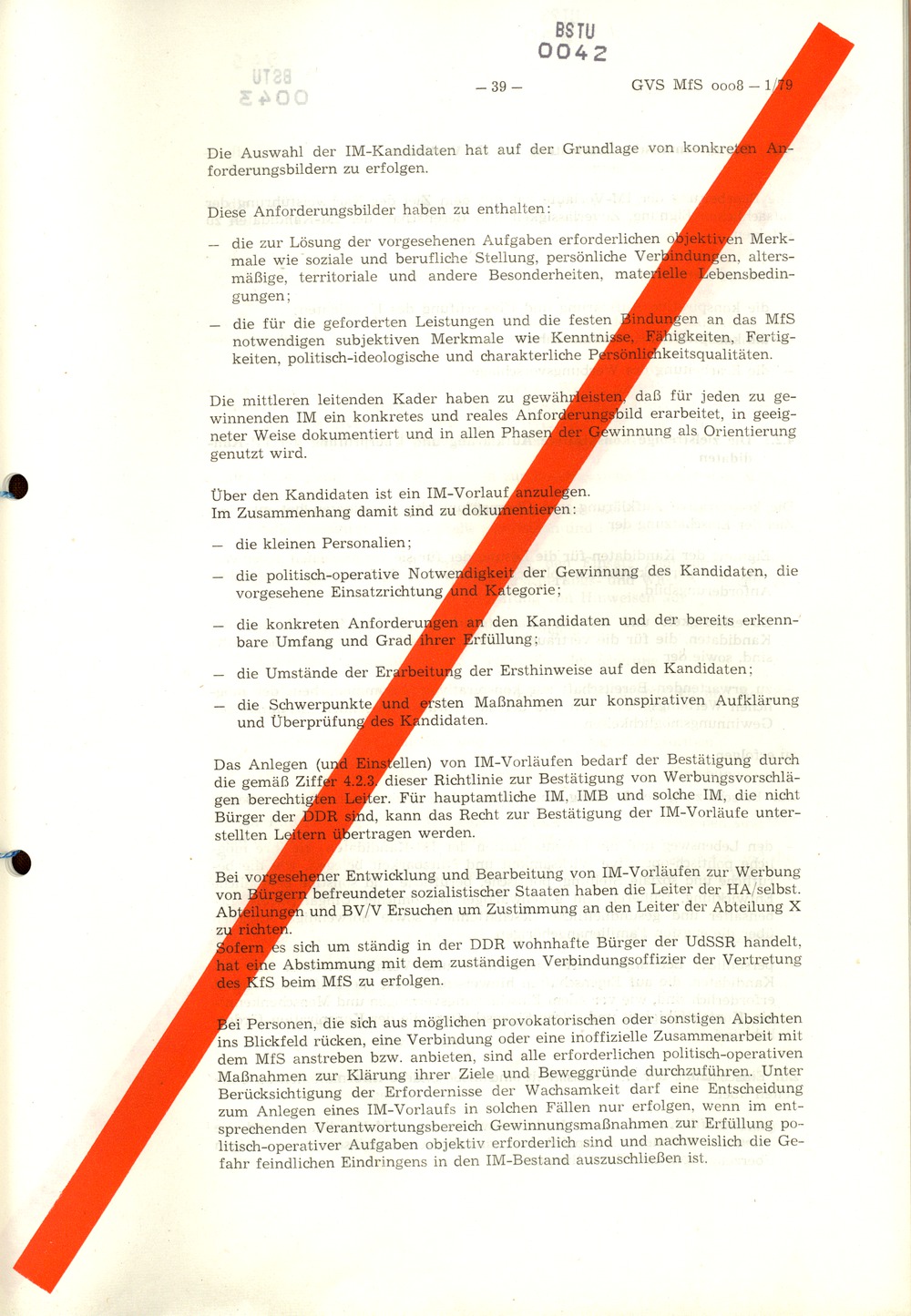Richtlinie 1/79 für die Arbeit mit Inoffiziellen Mitarbeitern und Gesellschaftlichen Mitarbeitern für Sicherheit