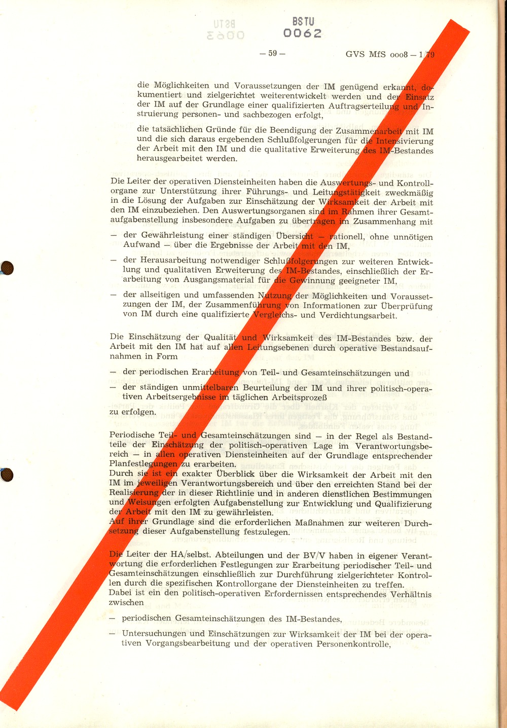 Richtlinie 1/79 für die Arbeit mit Inoffiziellen Mitarbeitern und Gesellschaftlichen Mitarbeitern für Sicherheit