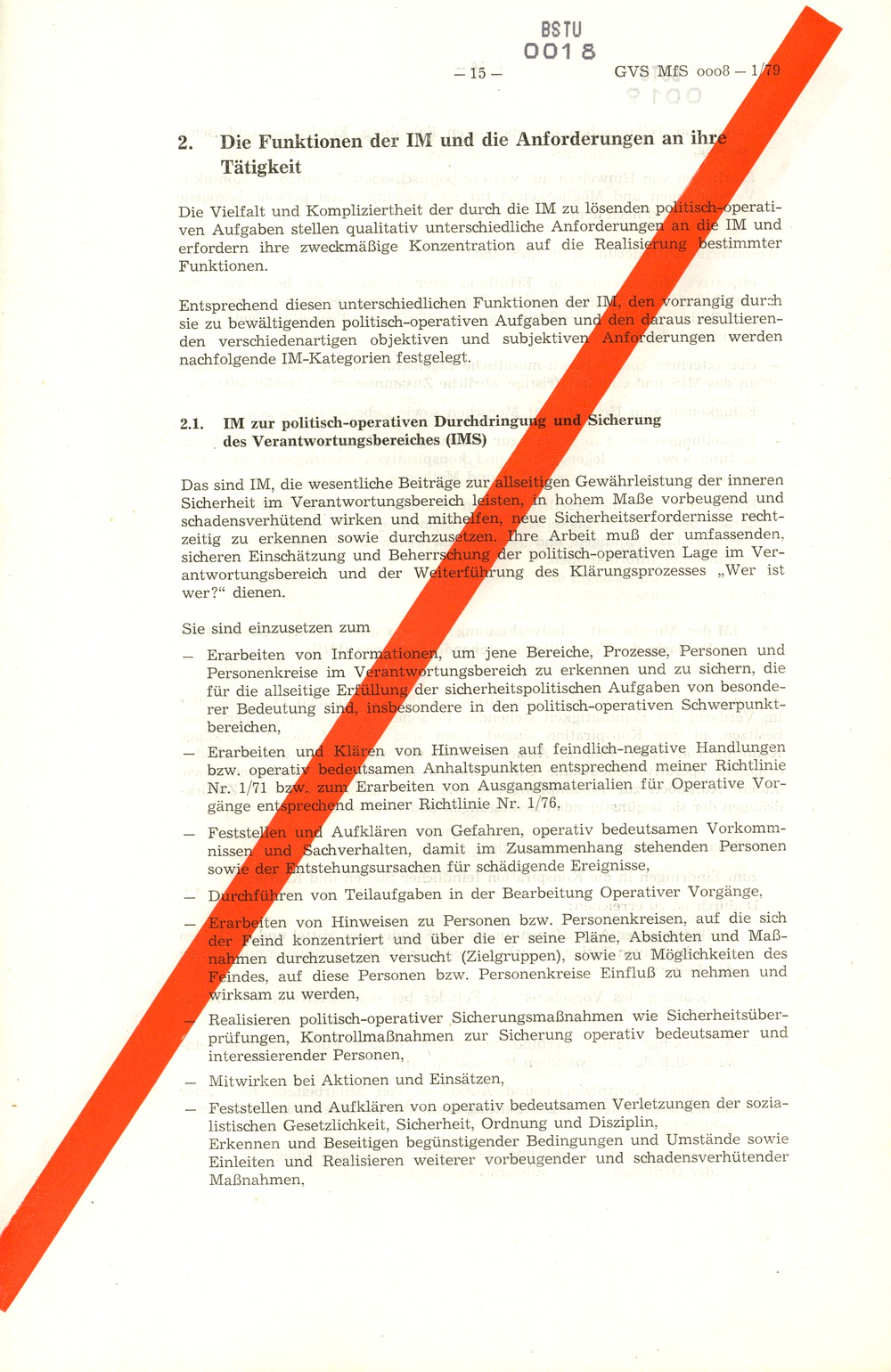 Richtlinie 1/79 für die Arbeit mit Inoffiziellen Mitarbeitern und Gesellschaftlichen Mitarbeitern für Sicherheit