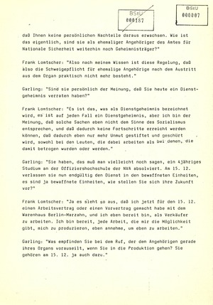 Meldung des Berliner Rundfunks zur Vernichtung von Stasi-Akten