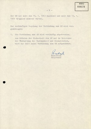 Ergänzung zum "Auskunftsbericht" vom 8. Juni 1967 über Karl-Heinz Kurras alias GM "Otto Bohl"