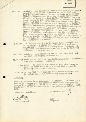 Bericht über eine Beobachtung von Karl-Heinz Kurras 1984 in Ost-Berlin