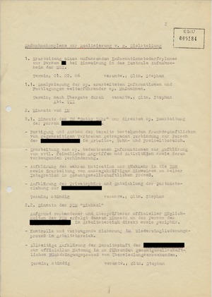 Operativplan zur Wiederaufnahme eines Rückkehrers in die DDR