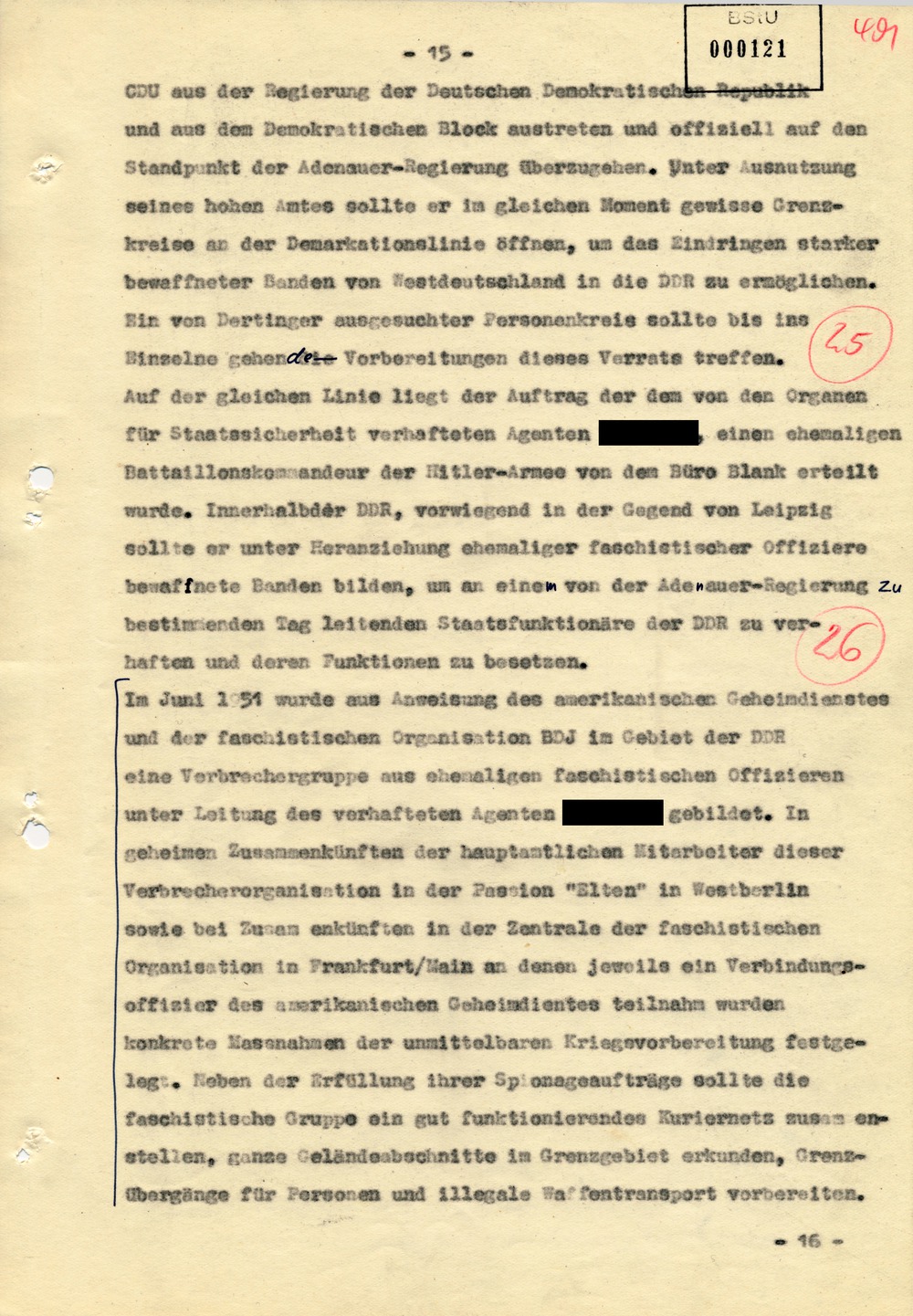 Entwurf einer Regierungserklärung zur Aktion "Blitz"