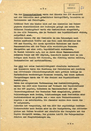 Bericht über die Entwicklung der Republikflucht 1960