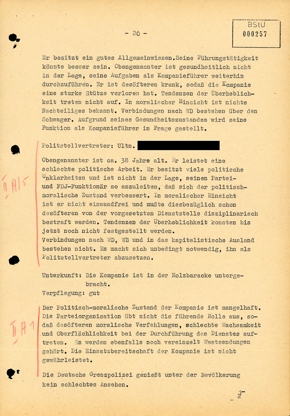 Einschätzung über die Lage an der Staatsgrenze zur Bundesrepublik im Bezirk Gera
