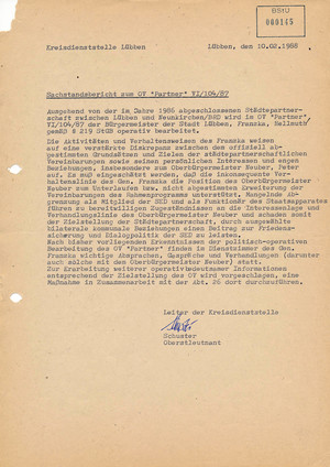 Sachstandsbericht zum OV "Partner"