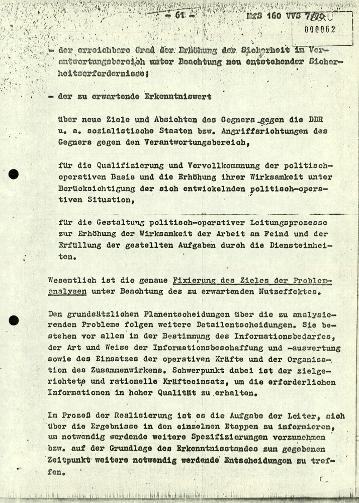 Dissertation "Die Planung der politisch-operativen Arbeit im Ministerium für Staatssicherheit"